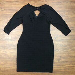 Adrianna Papell Elegant Black 3/4 Sleeve Dress